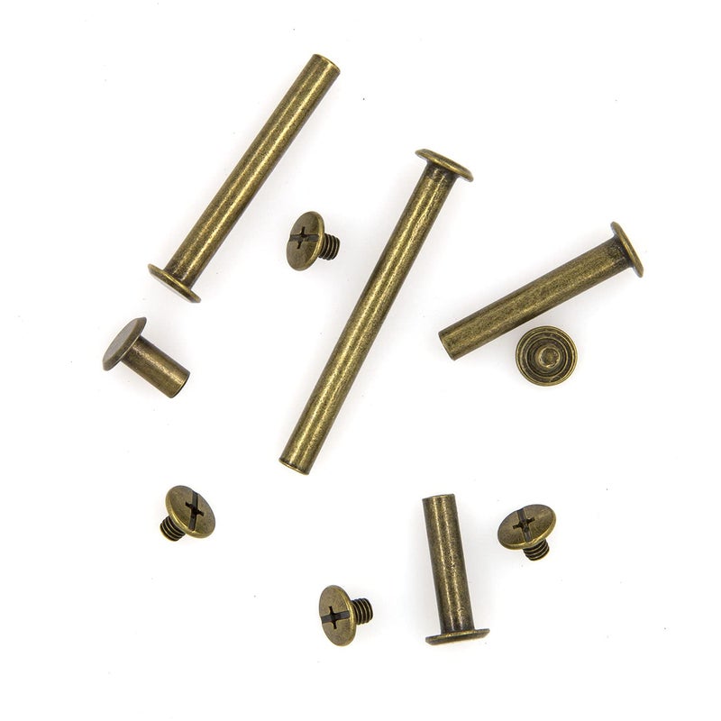 ALLOYPRO 80 Pcs Phillips Chicago Binding Screws M5 x 10/20/30/40/50mm Bronze Scrapbook Extenders Post Binding Barrels and Screws Assortment Kit for Scrapbook Photo Albums/Book Binding - Image 4